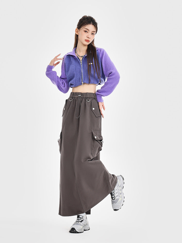 Retro Loose Pockets Workwear Skirt - Carvan Mart Ltd