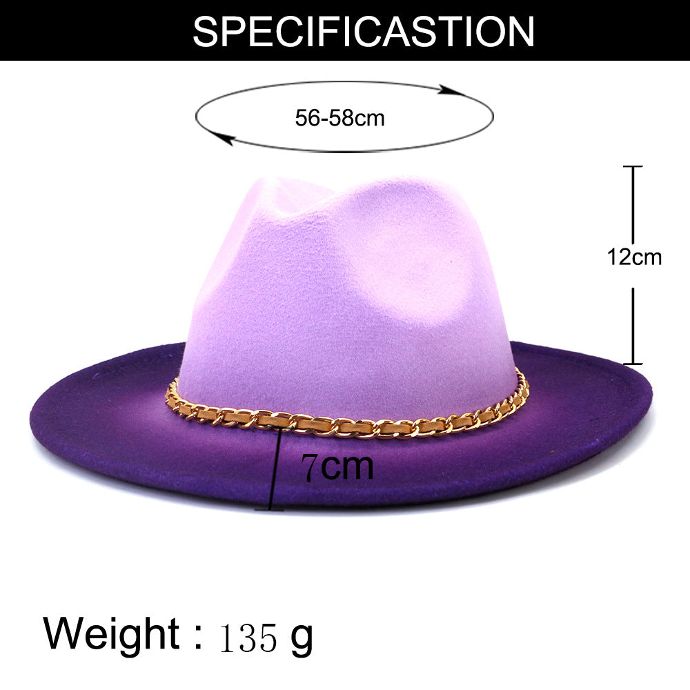 Woolen Flat Brim Broad-brimmed Hat Autumn And Winter British Style Men And Women - Carvan Mart