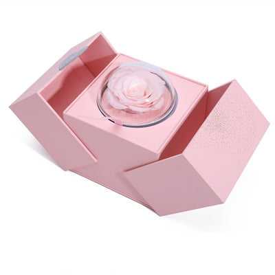 Creative Eternal Rose Box Eternal Soap Flower Jewelry Box Ring Necklace Storage Case Valentines Surprise Gift - Pink - Gift - Carvan Mart