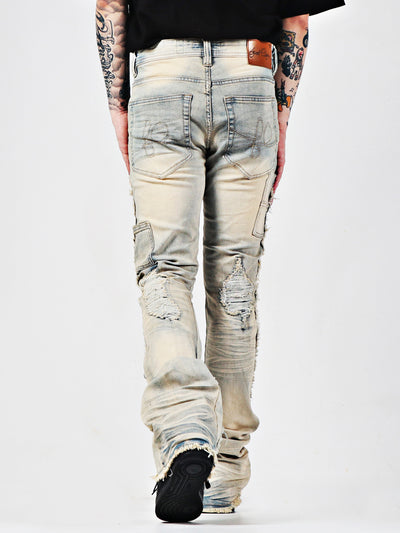 Vintage Elastic High Street Flare Jeans - - Men's Jeans - Carvan Mart