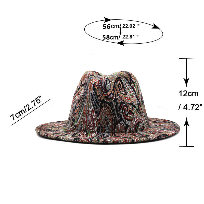 Gorgeous Cashew Floral Print Felt Cap - - Men's Hats & Caps - Carvan Mart