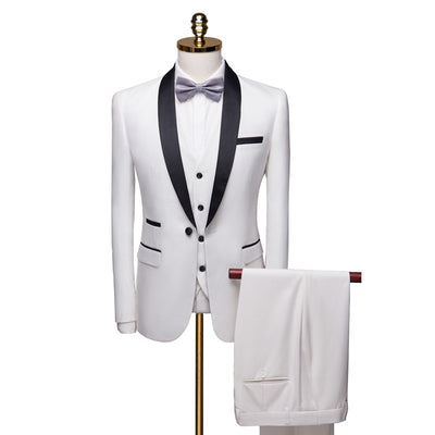 Men 3 Piece Suit Set Men Wedding Suits Groom Tuxedos - Carvan Mart