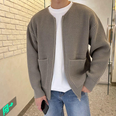 Fashion Ins Trendy Knitted Cardigan Men's Sweater - Carvan Mart