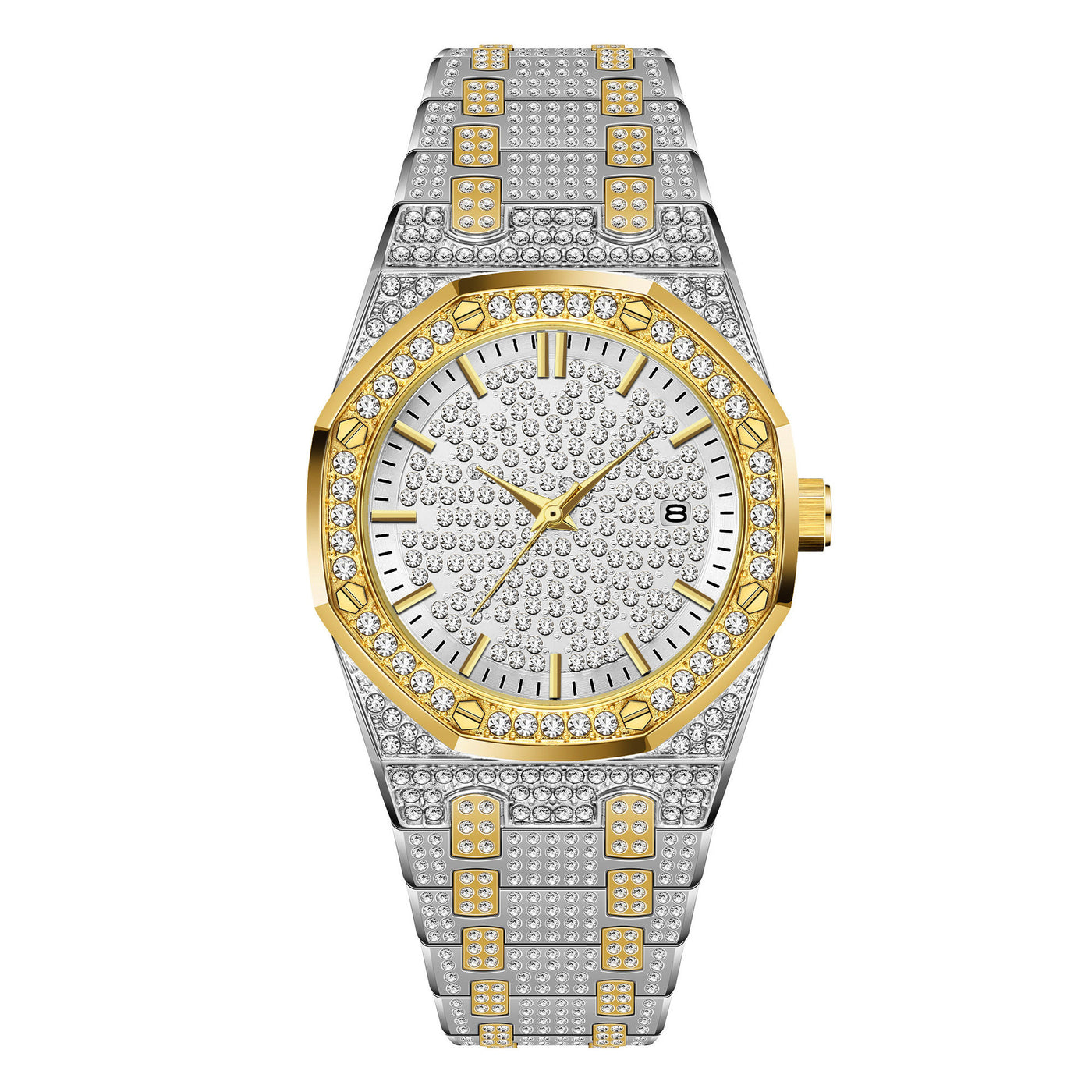 Hip Hop Calendar Starry Liu Ding Diamond-embedded Watch - - Women's Watches - Carvan Mart