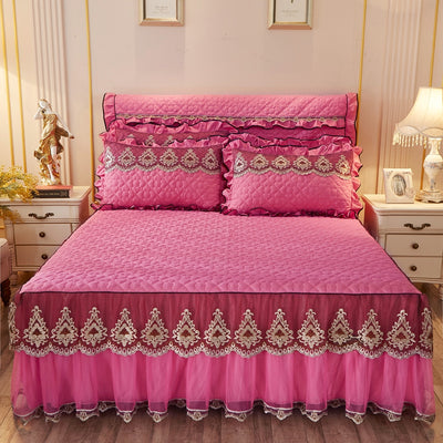 Quilted Lace Bed Skirt Bed Liner - Carvan Mart