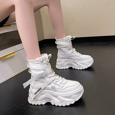 Women's Platform Height Increasing Sneakers | High Heel Casual Shoes for Workout & Everyday Wear - - Women's Shoes - Carvan Mart