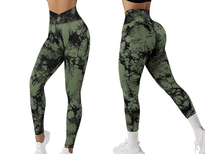 Seamless Tie Dye Push Up Yoga Leggings for Women - Fitness, Running, Gym Pants - Carvan Mart