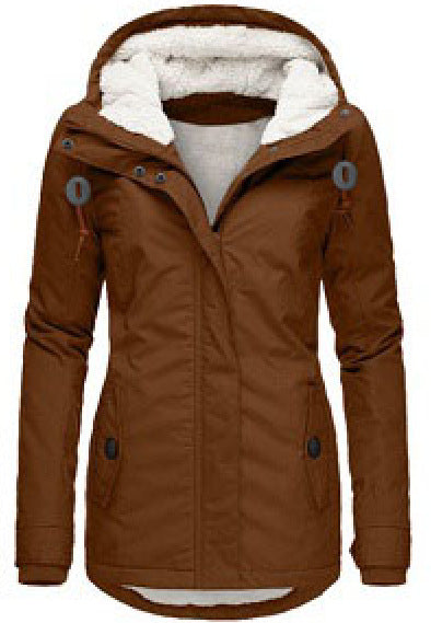 Mid-Length Hooded Cotton-Padded Jacket Women's Loose Coat - Carvan Mart