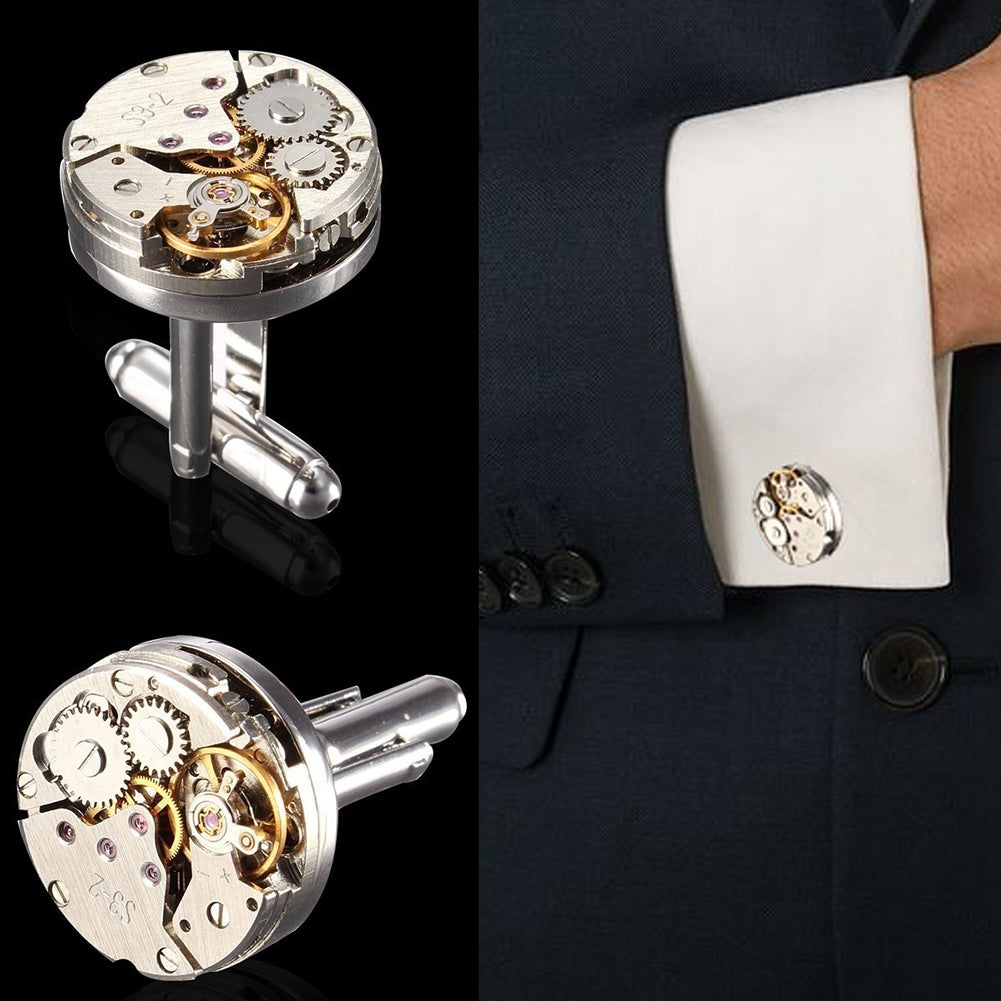 Mechanical Watch Brand New Movement Men's Cufflinks - Carvan Mart