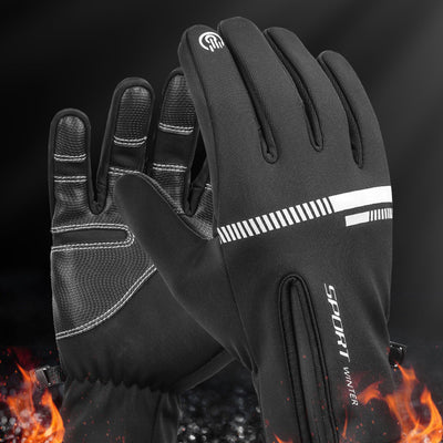 Outdoor Waterproof Gloves Full Finger Zipper Touch Screen Windproof - Carvan Mart