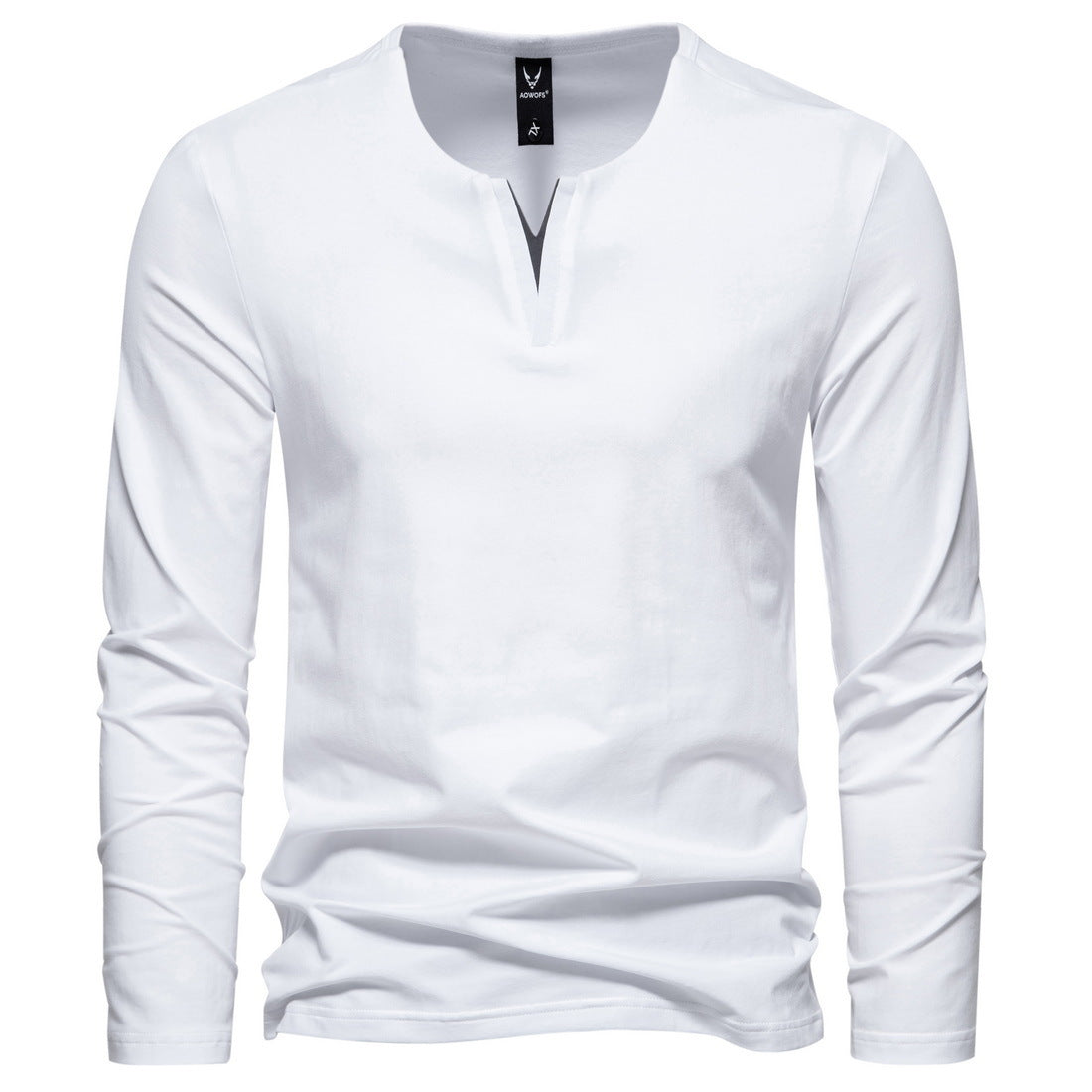 Men's V-neck Long Sleeve Bottoming T-shirt - Carvan Mart