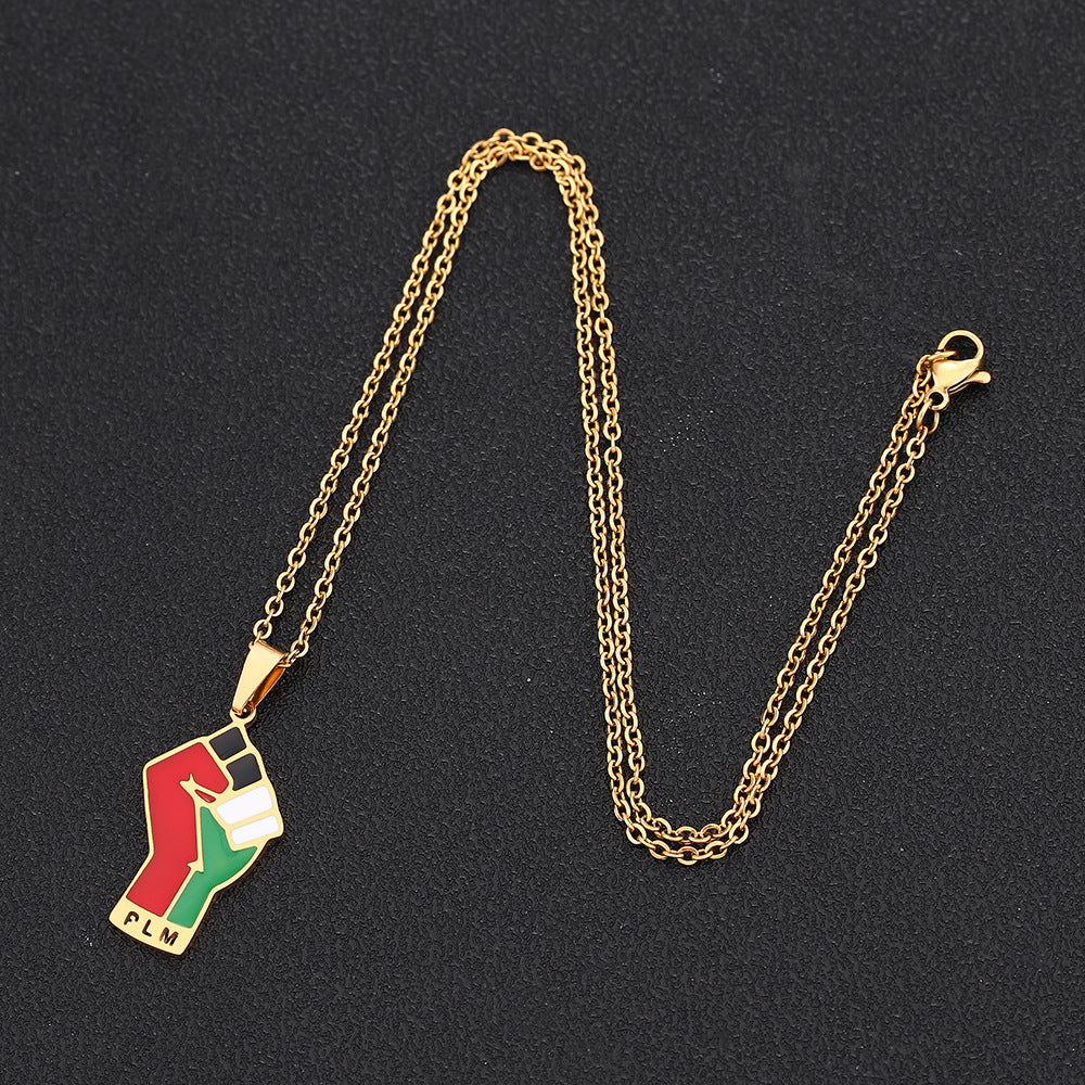 Stainless Steel Palestine Map Pendant Necklace - Carvan Mart