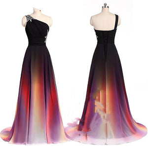 Women's Long Dress Color Gradient Cocktail Evening Prom Dress - Carvan Mart