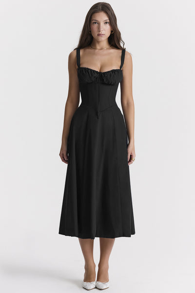 Commuter Temperament French High Split Party Dress - Added black - Dresses - Carvan Mart