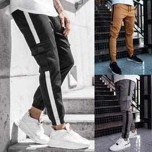 Men's Leather Bound Casual Pants - Stylish Mid-Waist - Carvan Mart