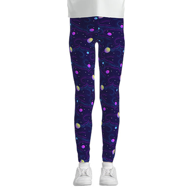 Cosmic and Jellyfish Print Leggings - Unique Women's Activewear for Yoga and Fitness - - Leggings - Carvan Mart