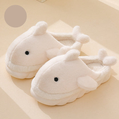 Shark Slippers Soft Sole Furry Shoes Home Bedroom Slippers
