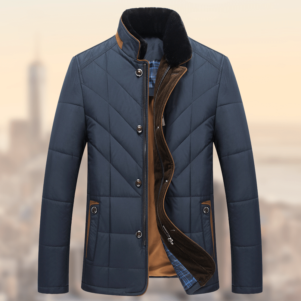 Middle-aged And Elderly Padded Jacket Father Clothes - Dark Blue - Men's Jackets & Coats - Carvan Mart