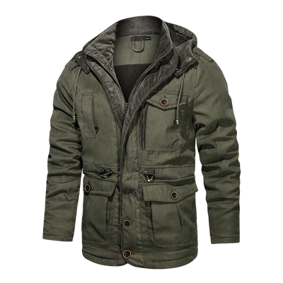 Winter Warm Thick Parkas Jacket Men Cotton Jacket Coat - Army Green - Men's Jackets & Coats - Carvan Mart