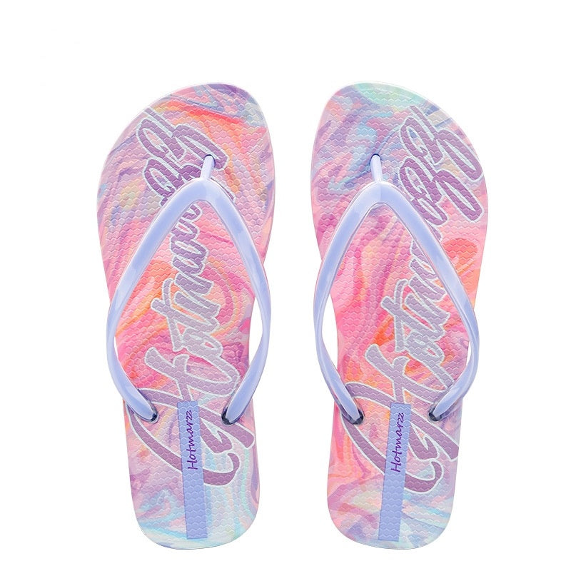 Ladies New Flip Flops Casual Lady Slippers Non Slip Outdoor Slippers Beach Shoes - Carvan Mart