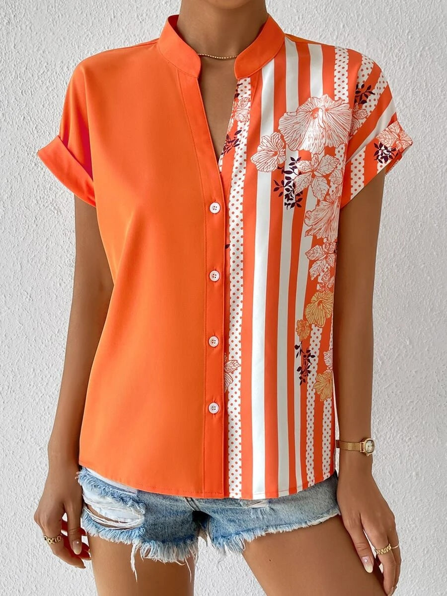 Women's Summer Button Cardigan Short Sleeve Shirt - Carvan Mart