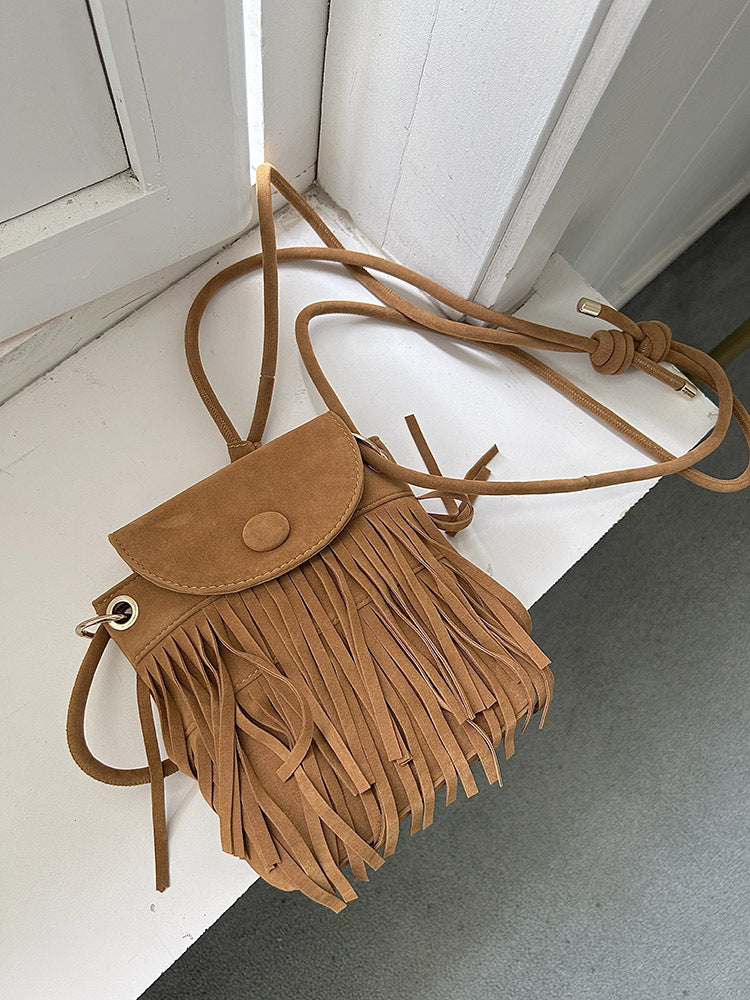 Trendy Boho Fringe Crossbody Handbag - Stylish Tassel Design for Women - - Shoulder Bags - Carvan Mart