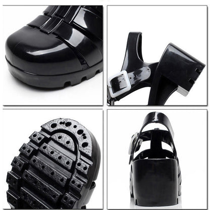 Women's Fashion Transparent Plastic High Heel Non-slip Waterproof Pump Beach Shoes - Carvan Mart Ltd