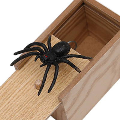 Surprise Spider Box Prank Spider Wooden Scare Box Trick Play Gift - Black 3 - Gift - Carvan Mart