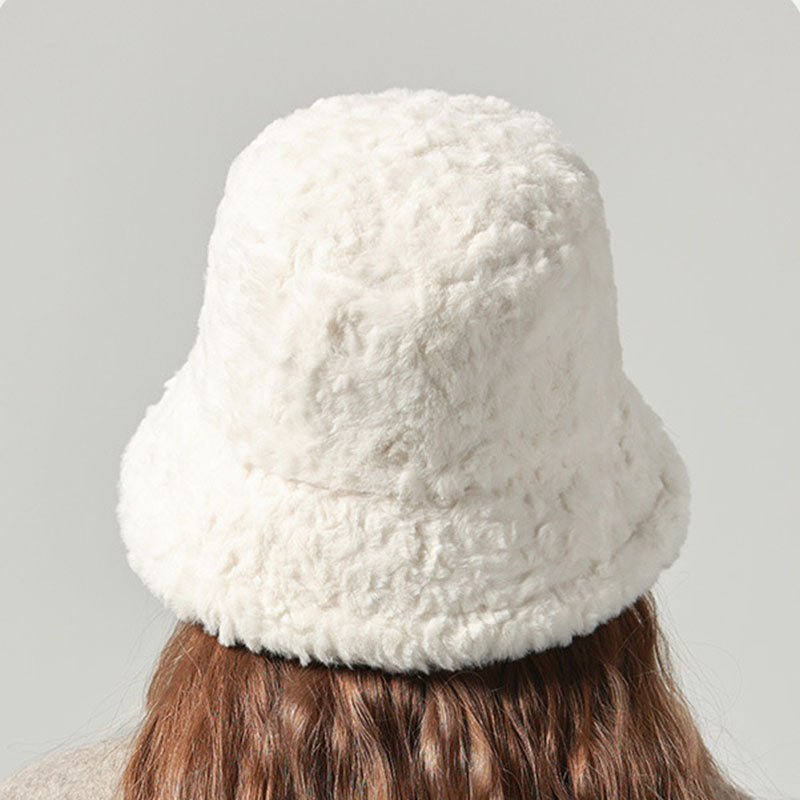 Lambswool Fisherman Hat Winter Warm Fashionable Solid Color Hats For Women