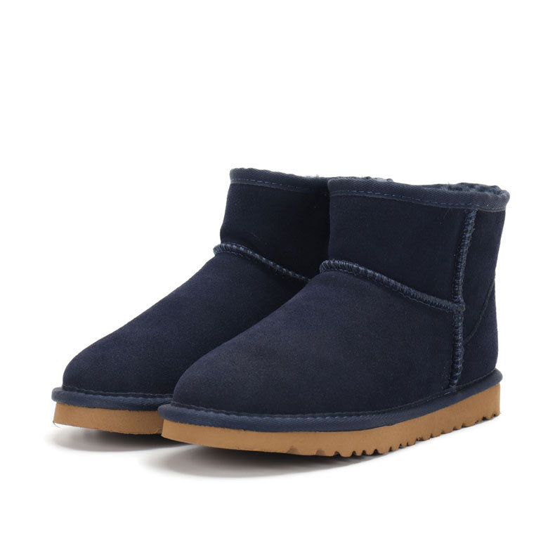 Men's Classic Ultra Mini Boots Fur Fashion Casual Low-cut Boots - Navy Blue - Men's Boots - Carvan Mart