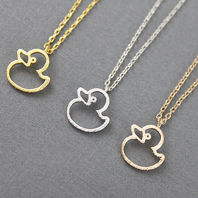 Cute Hollow Little Duck Sweet All-matching Animal X Necklace Pendant - Carvan Mart