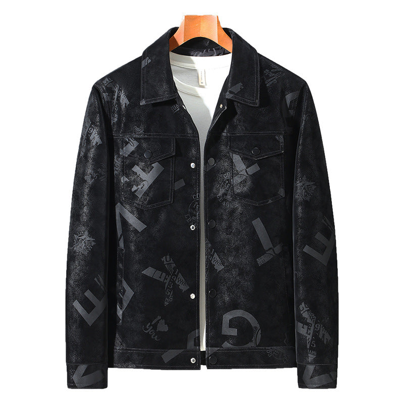 Spring And Autumn Thin Men's Lapel Leather Jacket - Carvan Mart