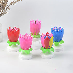 Music Lotus Birthday Music Happy Birthday Song Candle - - Gift - Carvan Mart