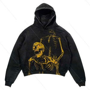 Punk Design Printed Hoodie Fashion Large Gothic Hoodies - Carvan Mart