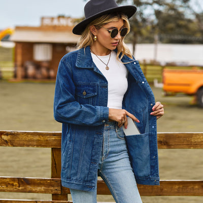 Versatile Classic Retro Classic Loose Denim Jacket - Carvan Mart