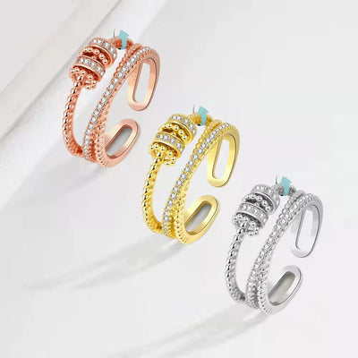 Tunable Anxiety Rings With Bead Relieve Stress Rings - Carvan Mart