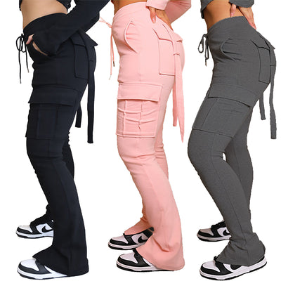 Women's Cargo Jogger Pants - Stylish High-Waisted Sweatpants with Pockets - Trendy and Comfortable - - Pants & Capris - Carvan Mart