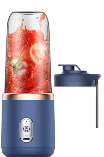 6blade Portable Blender Mini Juicer Cup Extractor Smoothie USB Charging Fruit Squeezer Blender Food Mixer Ice Crusher Portable Juicer Machine - Tunisian dark blue Six Knife and Single Cover - Compact Blenders - Carvan Mart