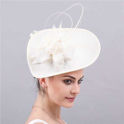 Handmade Fascinator Hat Head Jets Brides Wedding Feathers Hat - Beige - Women's Hats & Caps - Carvan Mart