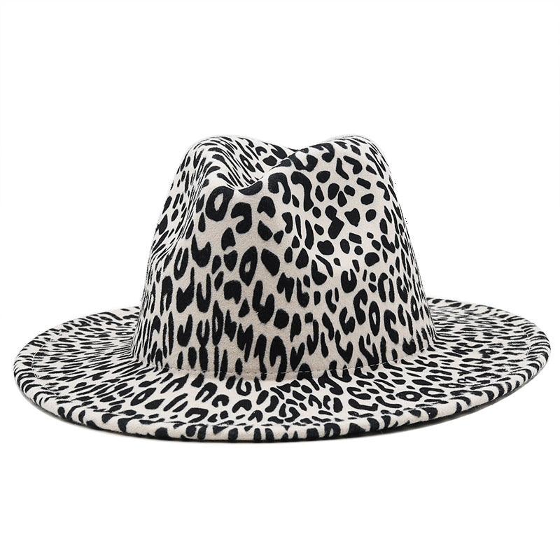 Men's And Women's Fashionable All-match Milky White Leopard Print Woolen Hat - JXF 519 1 M - Men's Hats & Caps - Carvan Mart