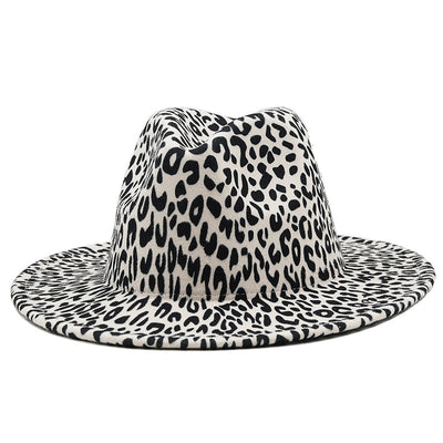 Men's And Women's Fashionable All-match Milky White Leopard Print Woolen Hat - Carvan Mart