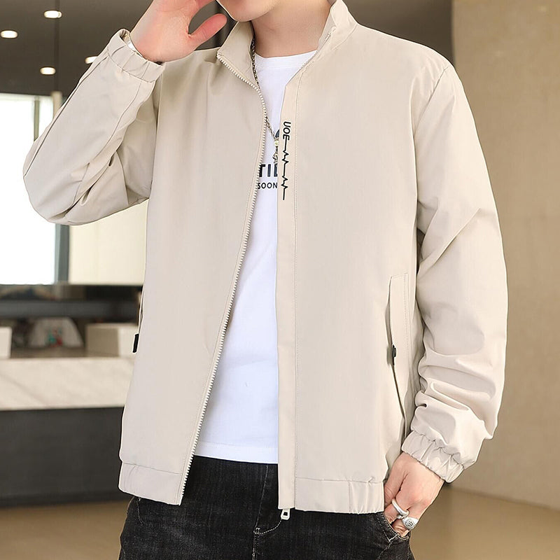 Casual Jacket Men Baseball Uniform Trendy Top - Khaki - Men's Jackets & Coats - Carvan Mart