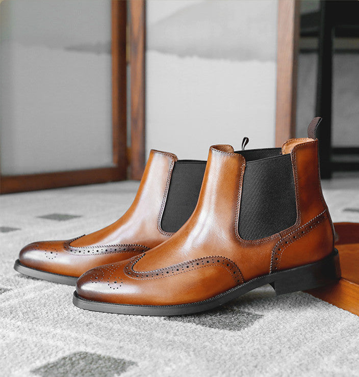 Men's Leather Tips In Western Boots - - Men's Boots - Carvan Mart