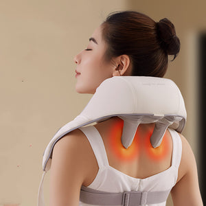 Neck Shoulder Massager Multi-Functional Muscle Massager Clip Kneading Electric - Beige USB - Belts & Cummerbunds - Carvan Mart