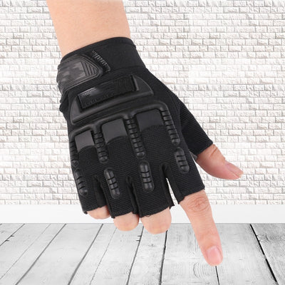 Half Finger Tactical Outdoor Sports Mountaineering Gloves - Childrens black One size - Men's Gloves - Carvan Mart