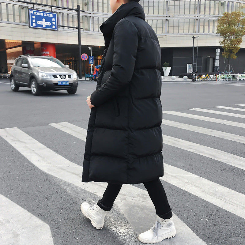 Long Cotton-padded Jacket With Stand-up Collar Over-knee - Carvan Mart