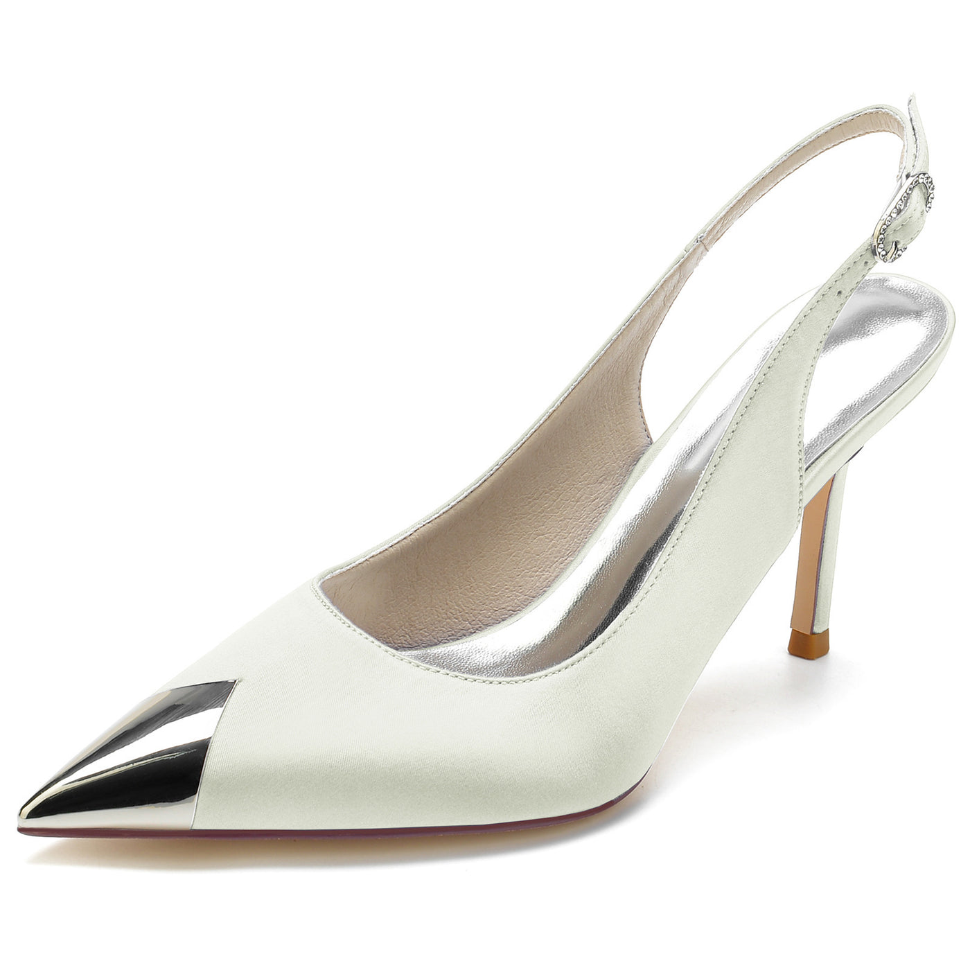 ELEGANT POINTED SIGNORIA SLINGBACK PUMP - Ivory White - High Heels - Carvan Mart