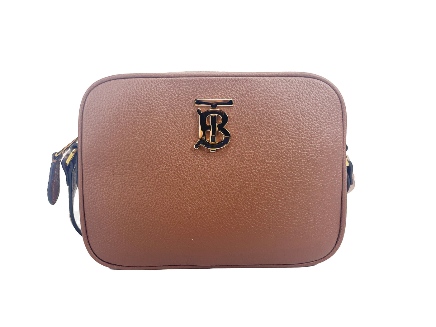 Burberry Small Leather Tan Camera Crossbody TB Logo Bag - - - Burberry