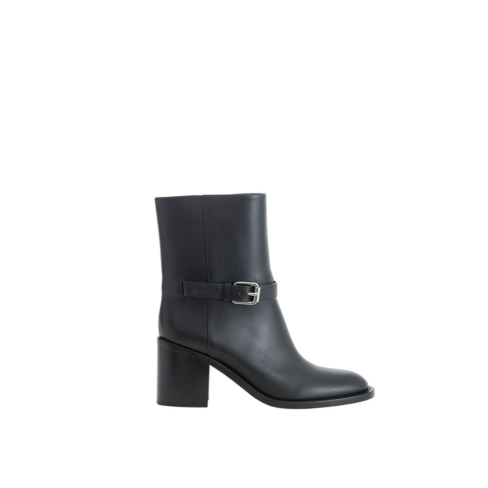 Burberry Black Leather Boot - Black - - Burberry