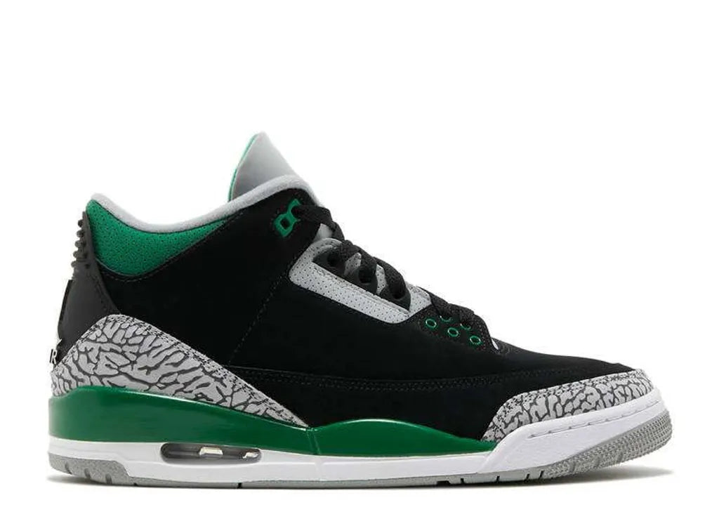 Nike Air Jordan 3 Retro Shoes - Green Gray Black - - Nike